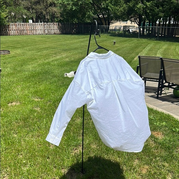 Magaschoni Women's Blouse White Oversized Long Sleeve Blouse Worn 1X Large EUC - Picture 12 of 13